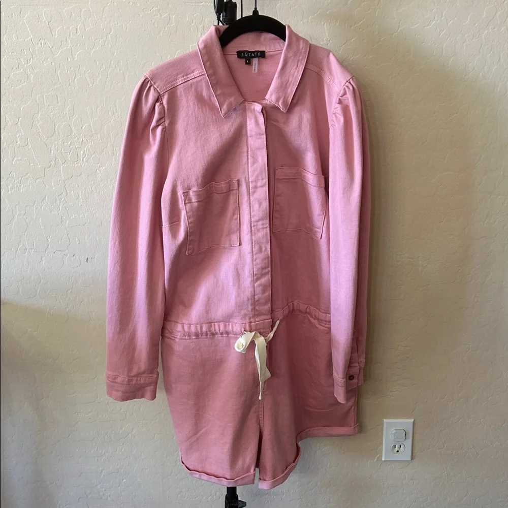 Pink Drawstring Romper - Picture 3 of 5